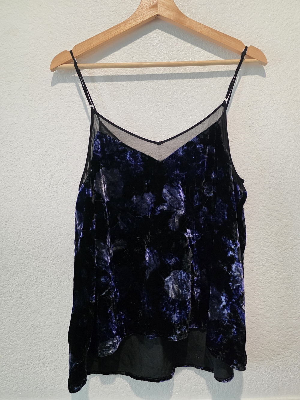 Lucky Brand Velvet Tie-Dye Camisole - Black & Deep Blue